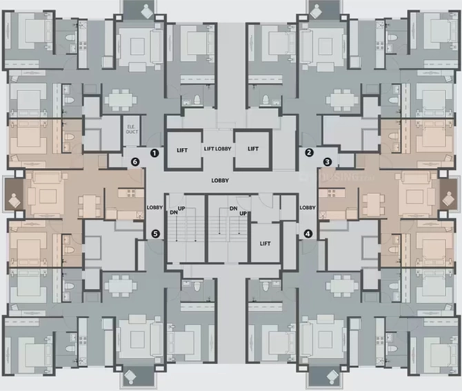 Floor Plan of Hiranandani Octavius in Egattur, Chennai - Image 193184