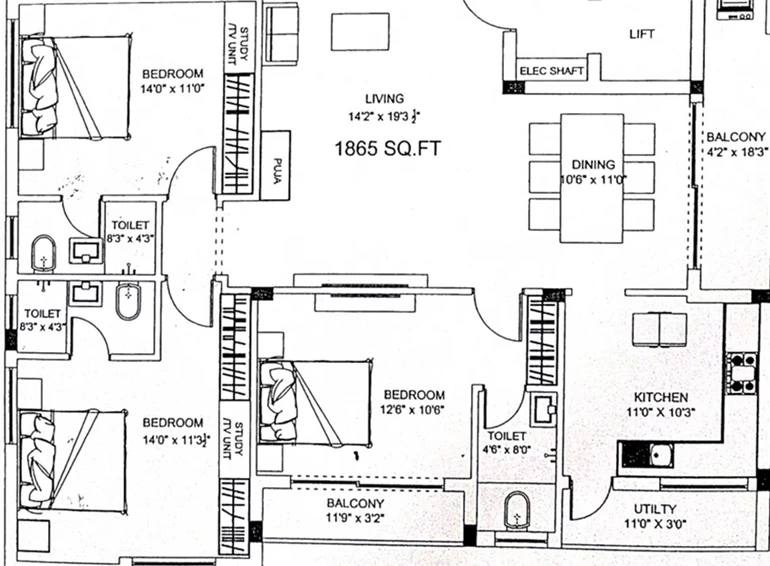 3 BHK Flat in Sri Signature Ridge in Nanganallur, Chennai - Image 824211