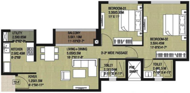 2 BHK Flat in Unishire The Weave in Thanisandra, Bangalore - Image 731124