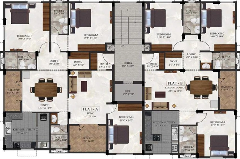 Floor Plan of Ramaniyam Kalpataru in Ashok Nagar, Chennai - Image 171672