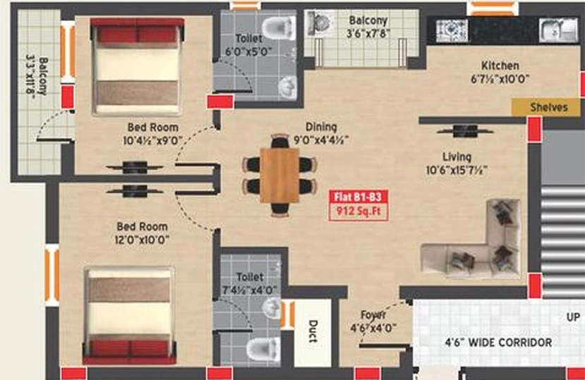 2 BHK Flat in GP Imperial in Korattur, Chennai - Image 820515