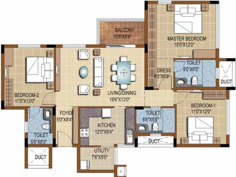 3 BHK Flat in Purva Skydale in Sarjapur, Bangalore - Image 719663