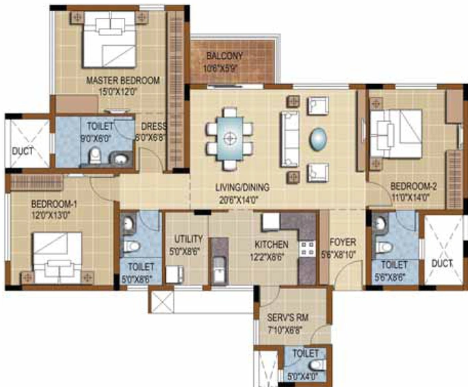 3 BHK Flat in Purva Skydale in Sarjapur, Bangalore - Image 719664