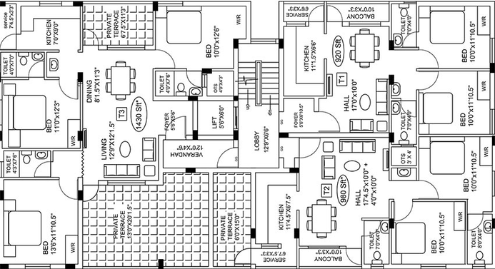 Floor Plan of Vinoth Verona in Ambattur, Chennai - Image 179163