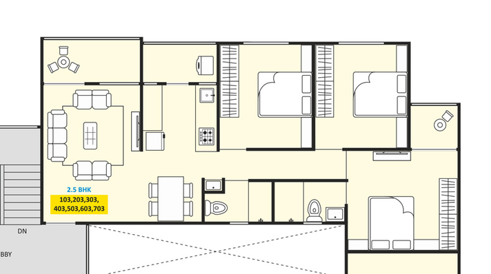 3 BHK Flat in Jhamtani Ace Aurum in Ravet, Pune - Image 419934