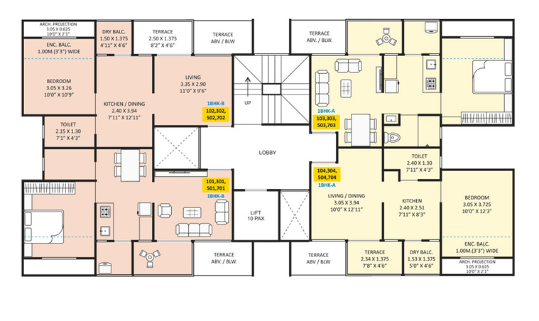 Floor Plan of Jhamtani Ace Aurum in Ravet, Pune - Image 9905