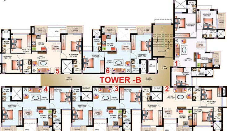 Floor Plan of Deccan Prakruti in Siruseri, Chennai - Image 182065