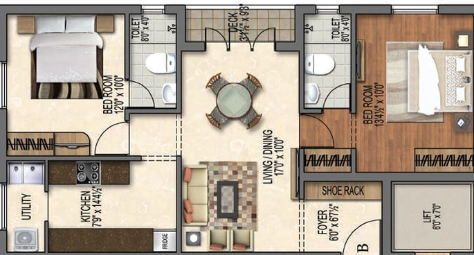 2 BHK Flat in Bluemoon Grandeur in Alandur, Chennai - Image 820382