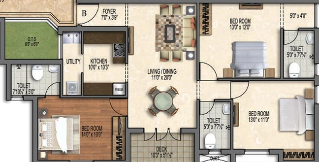 3 BHK Flat in Bluemoon Grandeur in Alandur, Chennai - Image 820385