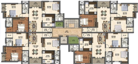 Floor Plan of Bluemoon Grandeur in Alandur, Chennai - Image 182013