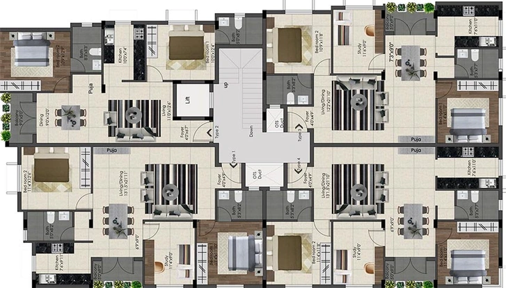 Floor Plan of Tranquil Sri Sankara in Vengaivasal, Chennai - Image 182159