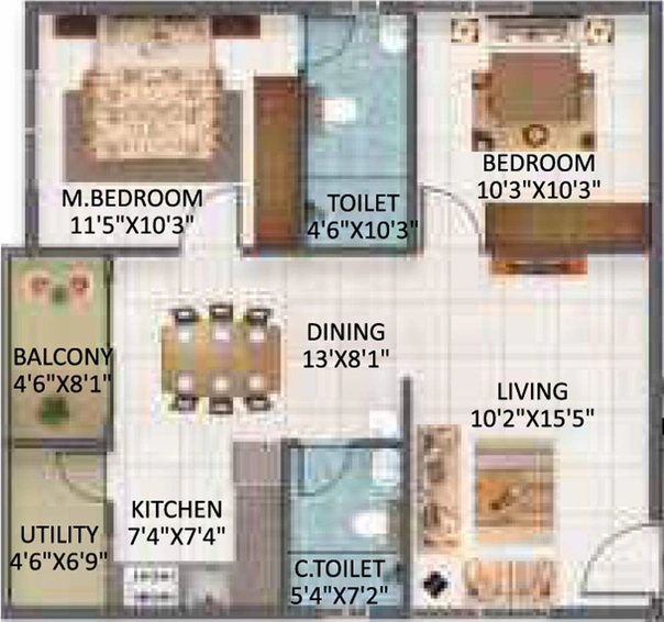 2 BHK Flat in SV Legacy in Whitefield, Bangalore - Image 719754