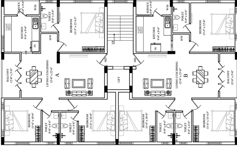 Floor Plan of Sree Guru Atulya in Thoraipakkam, Chennai - Image 180065