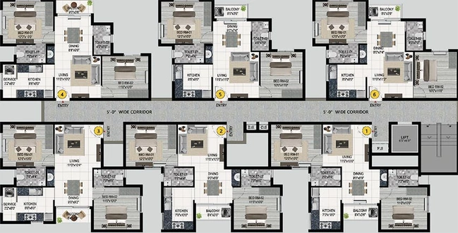 Floor Plan of Lifestyle Le Paradise in Mugalivakkam, Chennai - Image 180931