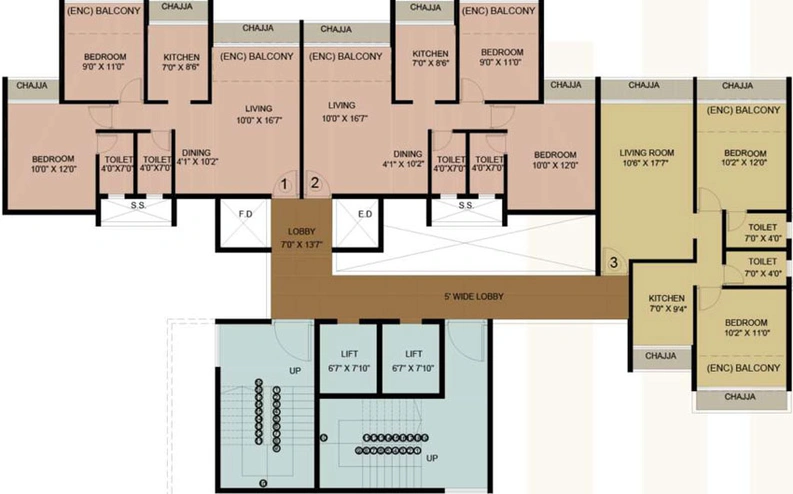 Floor Plan of Satyam Imperia in Taloja, Navi Mumbai - Image 35806