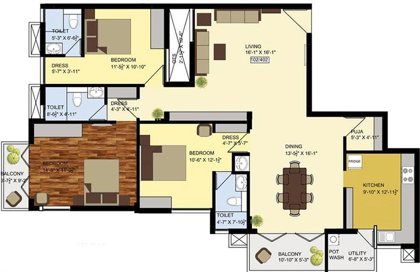 3 BHK Flat in Vikaan Sai Bhuvi in Saidapet, Chennai - Image 820200