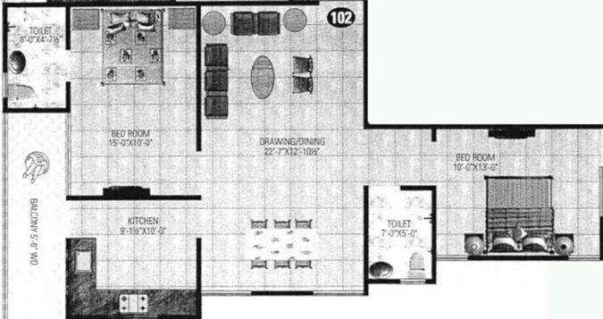 2 BHK Flat in Real V3 Apartment in Jagatpura, Jaipur - Image 817545