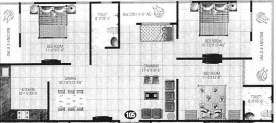 3 BHK Flat in Real V3 Apartment in Jagatpura, Jaipur - Image 817546