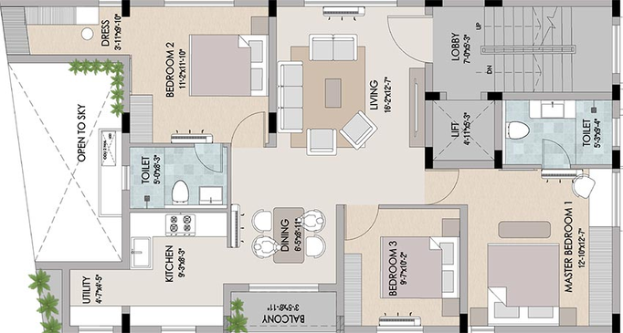 3 BHK Flat in Interspace Krishna Kripa in Kilpauk, Chennai - Image 820019