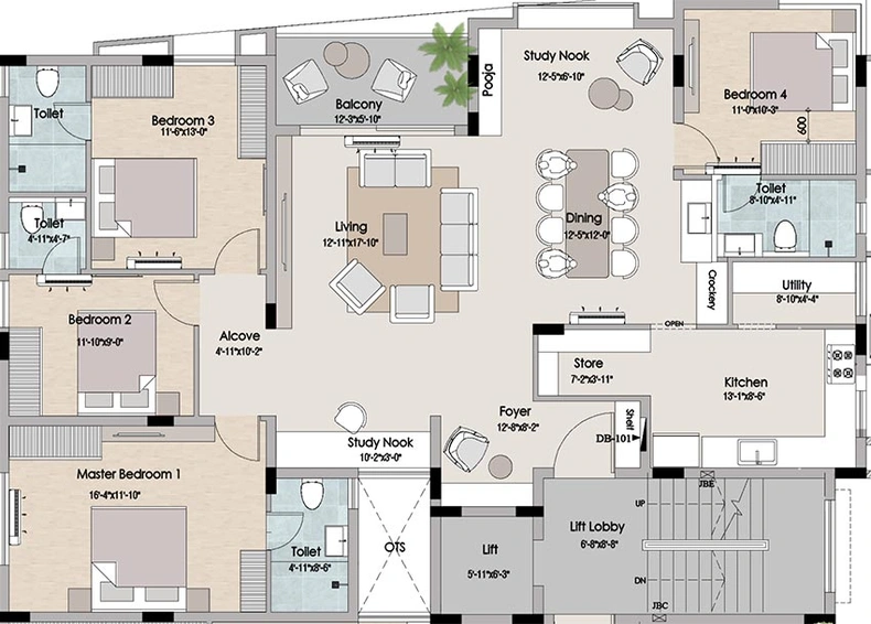4 BHK Flat in Interspace Krishna Kripa in Kilpauk, Chennai - Image 820020