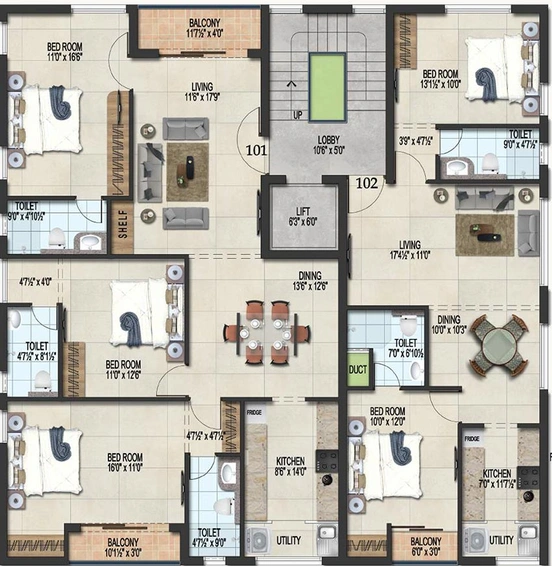 Floor Plan of Harmony Samyuktha in Ashok Nagar, Chennai - Image 180844