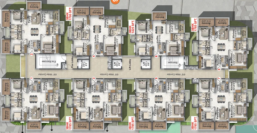 Floor Plan of Gamut Saraa City in Attapur, Hyderabad - Image 107888