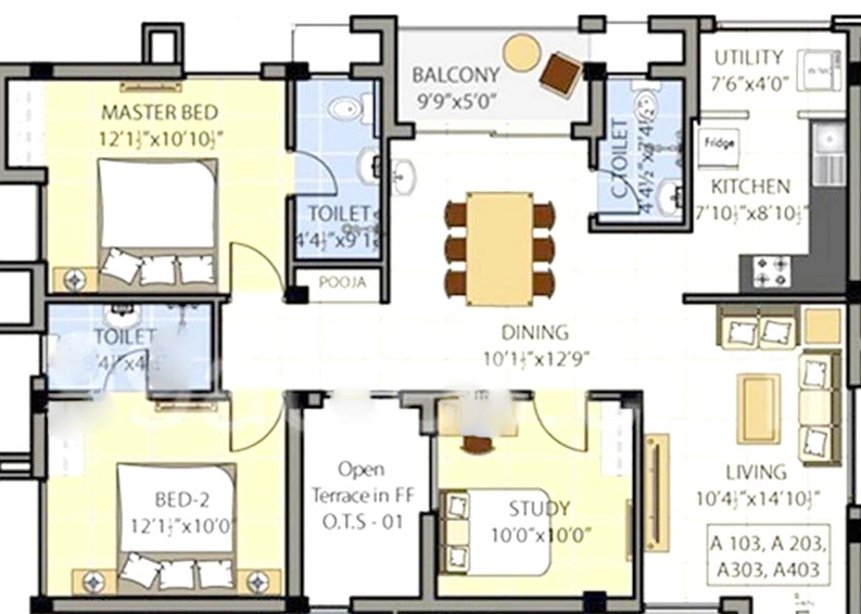 2.5 BHK Flat in RMK Chola Gardens in Thiruverkadu, Chennai - Image 819902