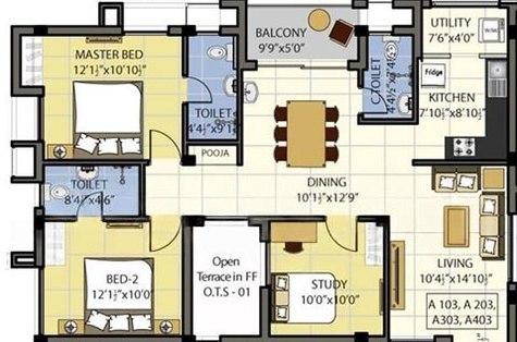 2.5 BHK Flat in RMK Chola Gardens in Thiruverkadu, Chennai - Image 819906
