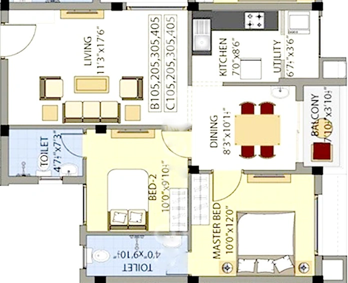 2 BHK Flat in RMK Chola Gardens in Thiruverkadu, Chennai - Image 819901