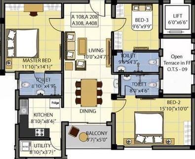 3 BHK Flat in RMK Chola Gardens in Thiruverkadu, Chennai - Image 819909