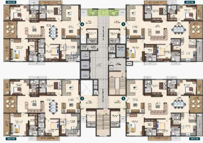 Floor Plan of Honer Signatis in Kukatpally, Hyderabad - Image 108045