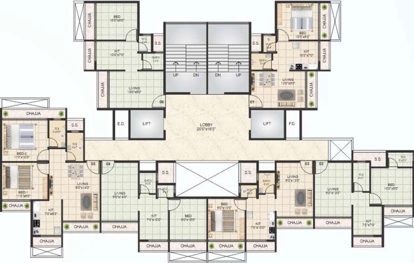 Floor Plan of Majestic Planet in Taloja, Navi Mumbai - Image 35884