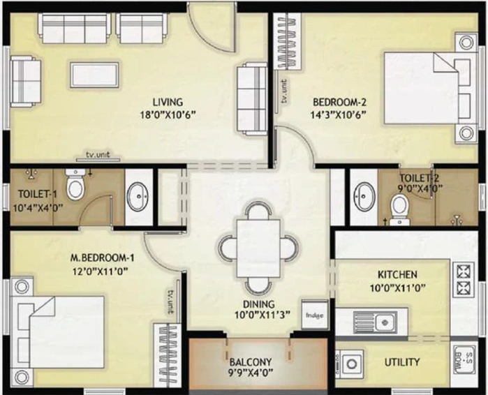 2 BHK Flat in Ramaniyam Adhri in Anna Nagar, Chennai - Image 819886