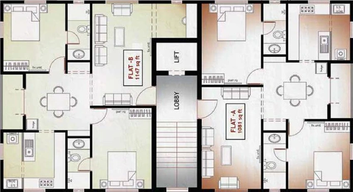 Floor Plan of Ramaniyam Adhri in Anna Nagar, Chennai - Image 180445