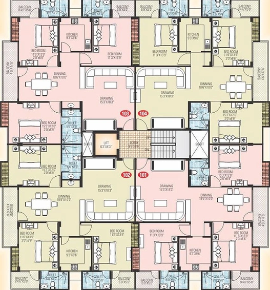 Floor Plan of SDC Ganesh Kripa in Bapu Nagar, Jaipur - Image 172374