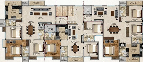 Floor Plan of Natwest Sridevi Nedil in T Nagar, Chennai - Image 180383