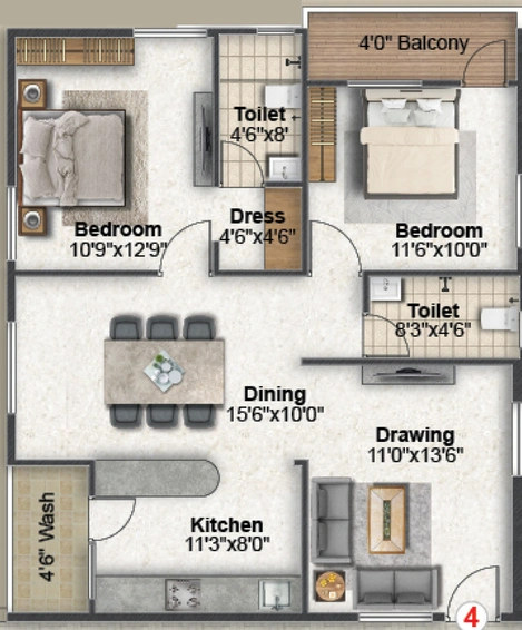 2 BHK Flat in Gamuts Gateway Bhaskara in Ameenpur, Hyderabad - Image 719820