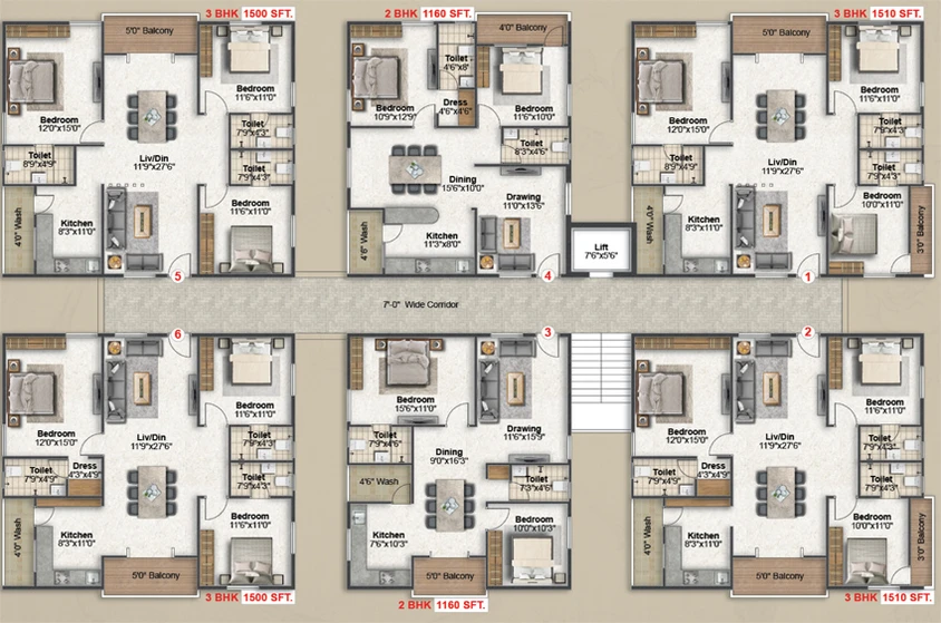 Floor Plan of Gamuts Gateway Bhaskara in Ameenpur, Hyderabad - Image 108291