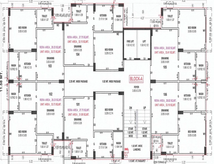 Floor Plan of Ganesaai Homes in Kalol, Gandhinagar - Image 108424