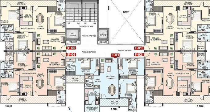 Floor Plan of Rajul Augusta in Vaishali Nagar, Jaipur - Image 173037