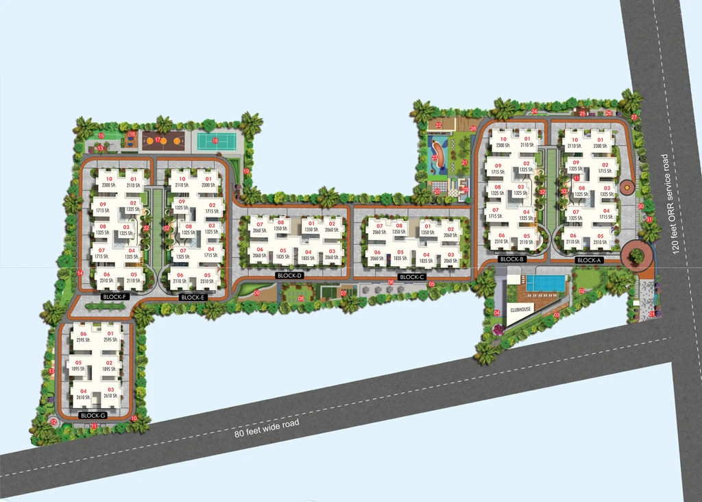 Master Plan of Radhey Skye in Kollur, Hyderabad - Image 397643