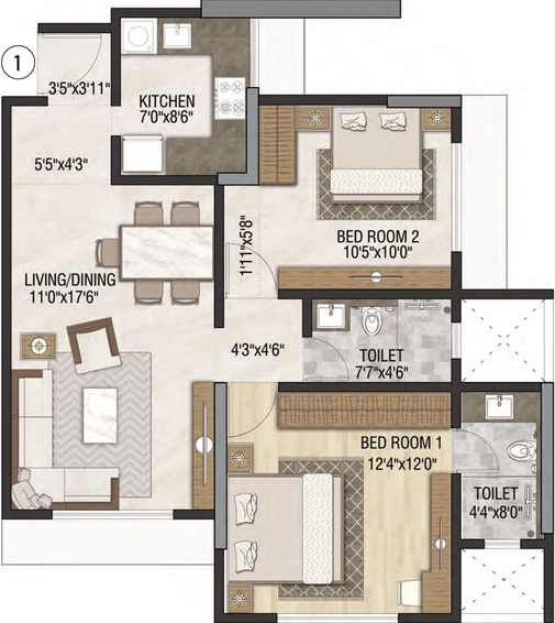 2 BHK Flat in Ashar Titan in Ghatkopar East, Mumbai - Image 455208