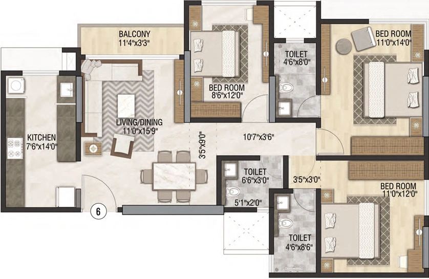 3 BHK Flat in Ashar Titan in Ghatkopar East, Mumbai - Image 455209
