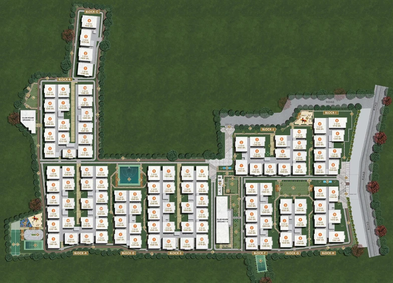 Master Plan of Fortune Greenhomes Sapphire in Tellapur, Hyderabad - Image 110480