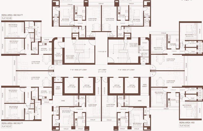 Floor Plan of Suraj Vitalis in Mahim West, Mumbai - Image 28522