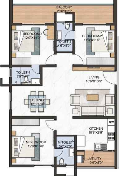 3 BHK Flat in Green Space Marvel in Manikonda, Hyderabad - Image 720815