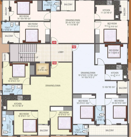 Floor Plan of Mahal Residency in Jagatpura, Jaipur - Image 146925