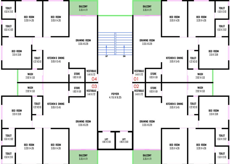 Floor Plan of Vrundavan Sky in Nikol, Ahmedabad - Image 109239