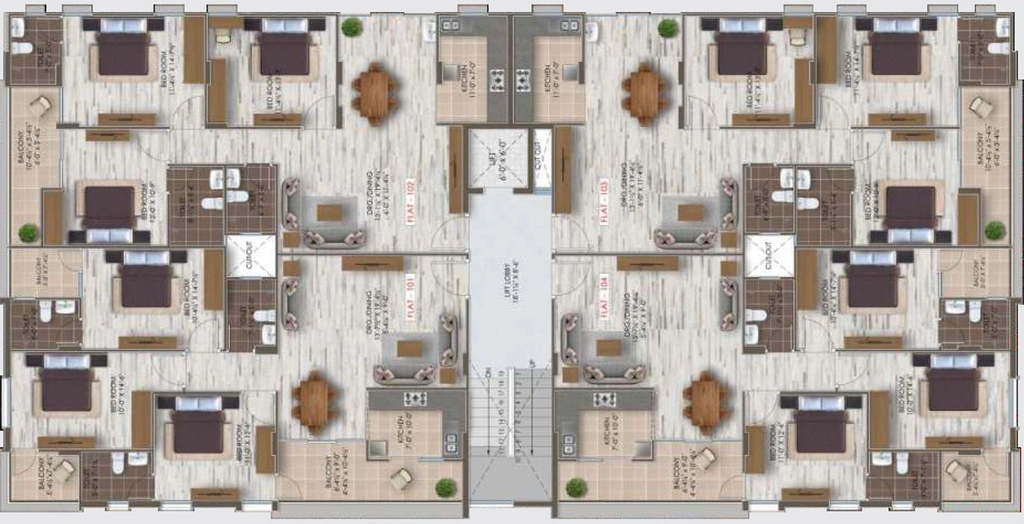 Floor Plan of Shree Ganesham Apartments in Ajmer Road, Jaipur - Image 147149