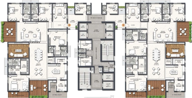 Floor Plan of Rajapushpa Infina in Narsingi, Hyderabad - Image 110534